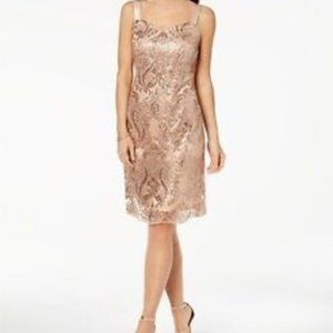 R & M Richards Petite Sequin Embroidered Dress 4P